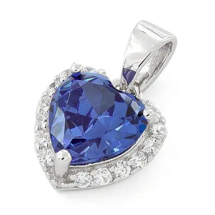 Heart Shape Tanzanite CZ Pendant