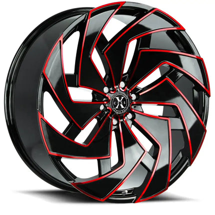 X04 Negro brillante Candy Red Milled