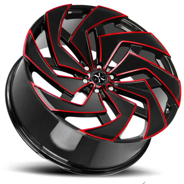 X04 Negro brillante Candy Red Milled