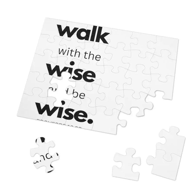 Home Decor, Puzzle Print for Children or Adults, Walk With The Wise And Be Wise, Scriptural Inspiration