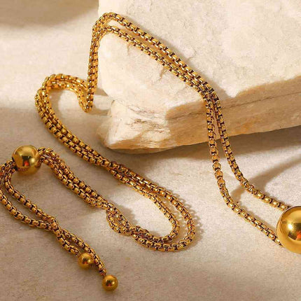 18K Gold-Plated Round Shape Pendant Necklace