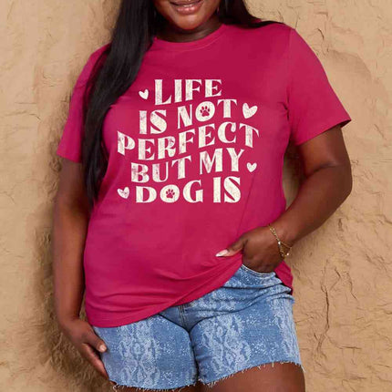 Simply Love Full Size Dog Slogan Graphic Cotton T-Shirt