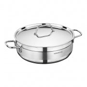 Korkmaz Alfa 2 Piece 7 Liter Stainless Steel Low Casserole Dish with Lid