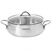 Korkmaz Tombik 5 Liter Stainless Steel Low Casserole in Polished Silver