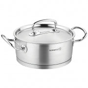 Korkmaz Proline Professional Series 7.3 Liter Stainless Steel Low Casserole with Lid in Silver