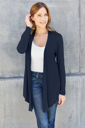 Basic Bae Full Size Open Front Long Sleeve Cardigan - Vickie Lynn's