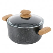 Korkmaz Montana 2 Piece 3 Liter Aluminum Nonstick Casserole Dish with Lid and Faux Wood Handles