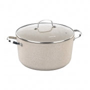 Korkmaz Granita 3 Liter Aluminum Nonstick Casserole with Lid in Tan