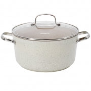 Korkmaz Granita 8 Liter Aluminum Nonstick Casserole with Lid in Tan