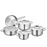 Korkmaz Alfa 9 Piece Stainless Steel Mirror Polish Cookware Set