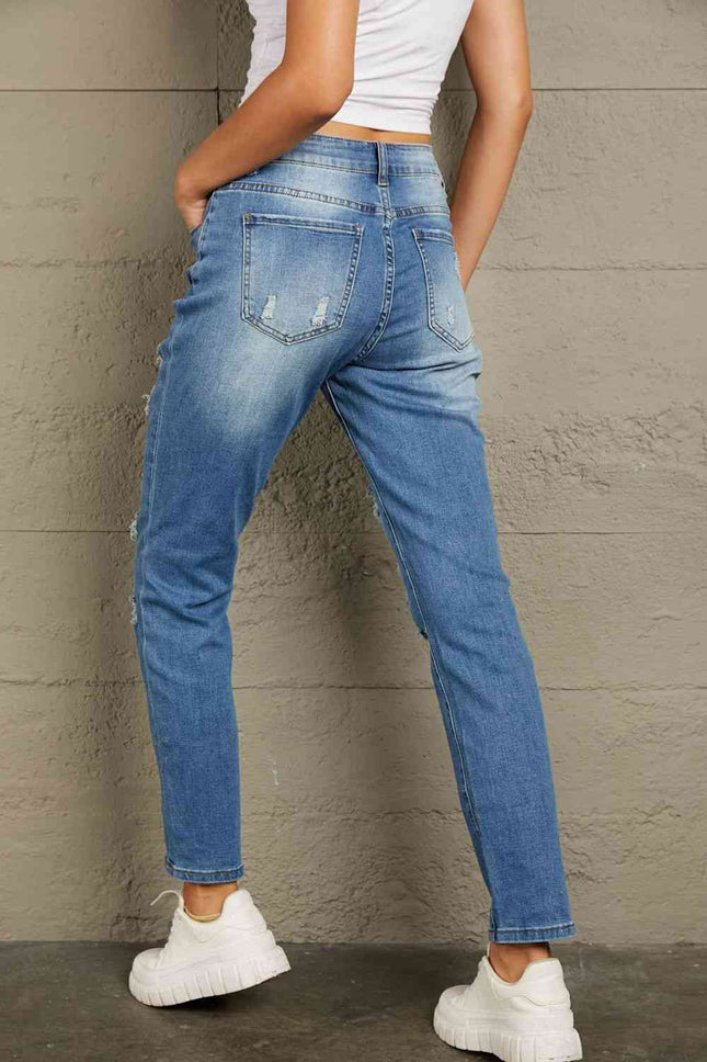 Baeful Leopard Patch Ankle-Length Jeans