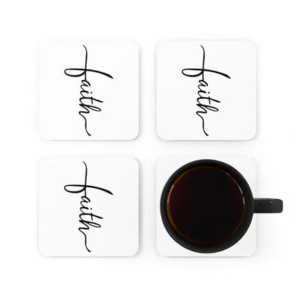 Home Decor, Coaster Set - 4 piece Home/Office, Faith Christian Inspiration
