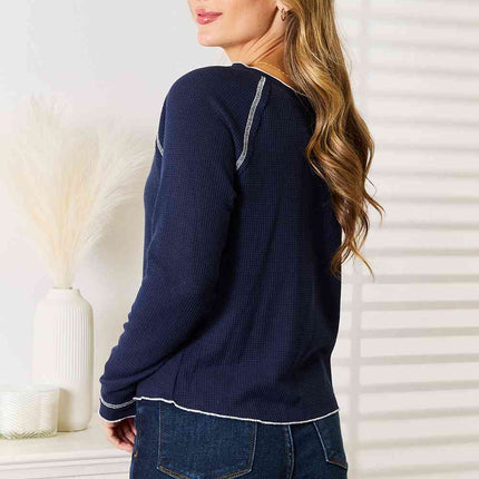 Basic Bae Long Raglan Sleeve Round Neck Top - Vickie Lynn's