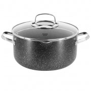 Korkmaz Galaksi Non Stick 9.5 Inch 5 Liter Casserole with Lid in Black