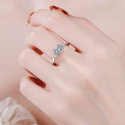 1.2 Carat Moissanite Heart Ring
