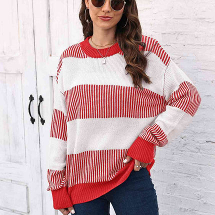 Full Size Round Neck Drop Shoulder Sweater