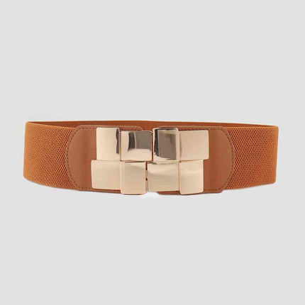 Geometric Buckle Elastic Wide Belt - Vickie Lynn's