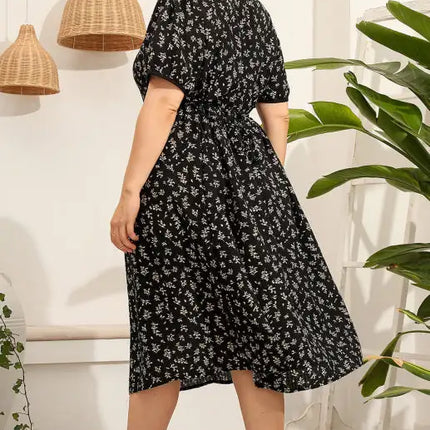 Women's Plus Size Short Sleeve Printed Dress