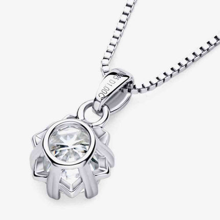 1 Carat Moissanite Pendant Platinum-Plated Necklace
