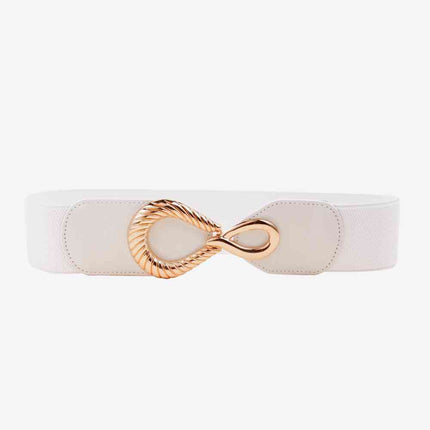Ribbed Alloy Buckle Elastic Belt