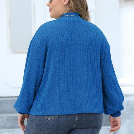Plus Size Mock Neck Long Sleeve Knit Top
