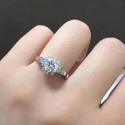 1 Carat Moissanite 925 Sterling Silver Ring