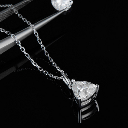 1 Carat Moissanite Pendant 925 Sterling Silver Necklace