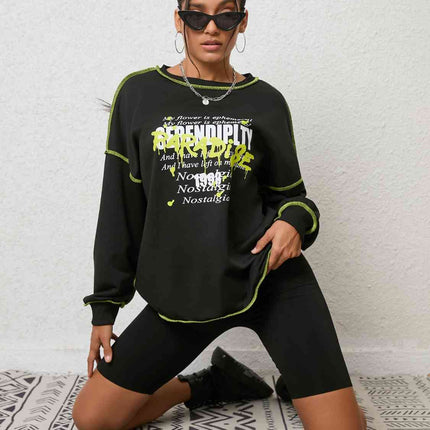 Graphic Round Neck Sweatshirt