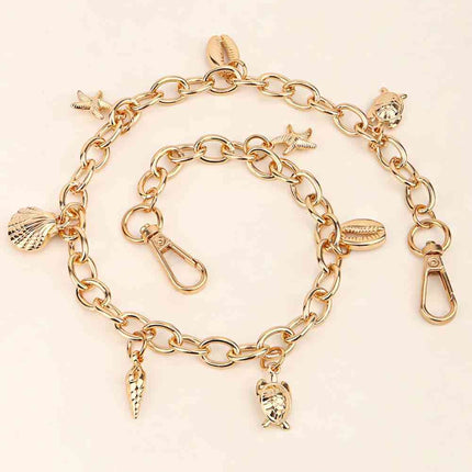 Sea Element Charm Iron Chain Belt