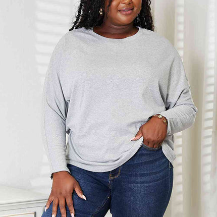 Double Take Seam Detail Round Neck Long Sleeve Top - Vickie Lynn's
