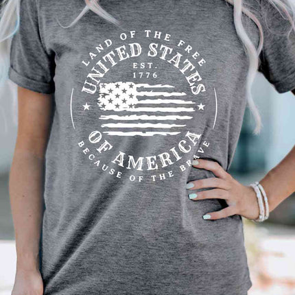 US Flag Graphic Short Sleeve Tee - Vickie Lynn's
