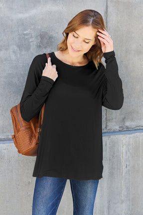 Basic Bae Full Size Round Neck Dropped Shoulder T-Shirt - Vickie Lynn's