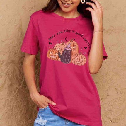 Simply Love Full Size MAY YOU STAY IN GOOD SPIRITS Graphic Cotton T-Shirt