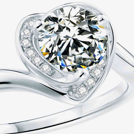 1 Carat Moissanite Heart Ring