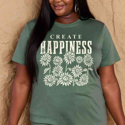 Simply Love Full Size CREATE HAPPINESS Graphic Cotton T-Shirt