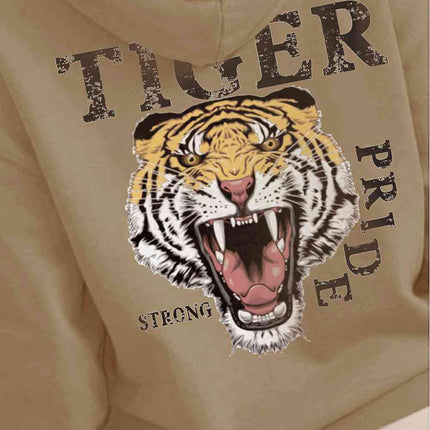 Simply Love Full Size TIGER STRONG PRIDE Graphic Hoodie