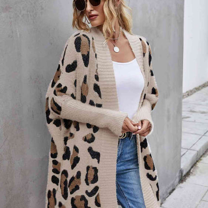 Leopard Pattern Fuzzy Cardigan