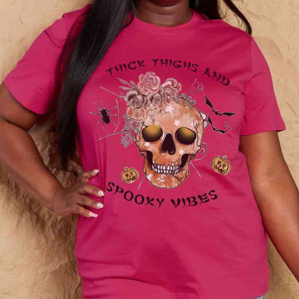 Simply Love Full Size THICK THIGHS AND SPOOKY VIBES Graphic Cotton T-Shirt