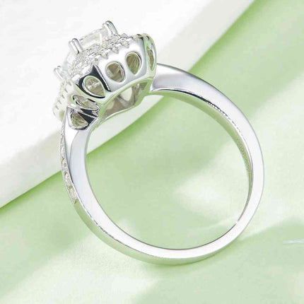 Adored 1 Carat Moissanite 925 Sterling Silver Side Stone Ring