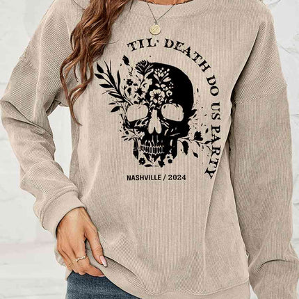 Skull Graphic Dropped Shoulder Sweatshirt