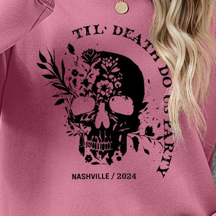 Graphic Round Neck Dropped Shoulder Sweatshirt