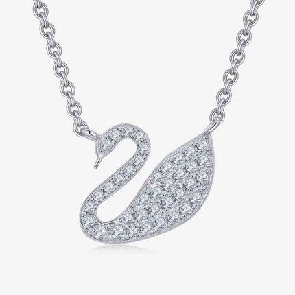 Moissanite Swan 925 Sterling Silver Necklace