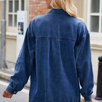 Button Up Denim Jacket with Pockets