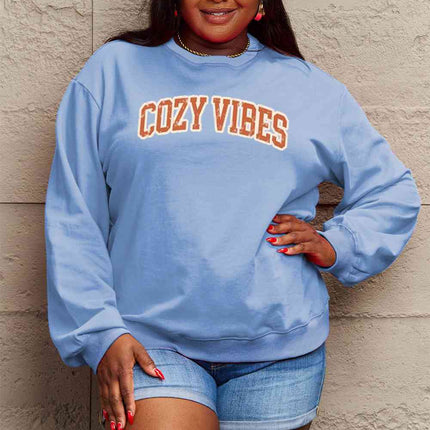 Simply Love Full Size COZY VIBES Graphic Sweatshirt - Vickie Lynn's