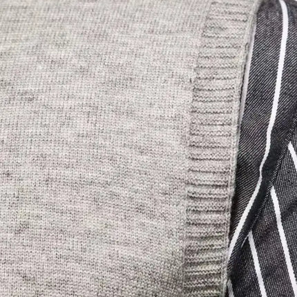 Men's Fake Two Shirts Button Down Shirts Long-Sleeve Work Shirt Spread Collar Tops