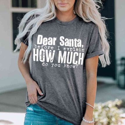 Slogan Graphic Round Neck T-Shirt