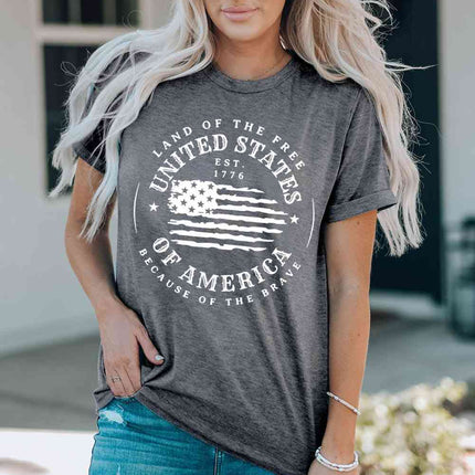 US Flag Graphic Short Sleeve Tee - Vickie Lynn's