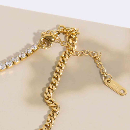 Inlaid Zircon Stainless Steel Necklace - Vickie Lynn's