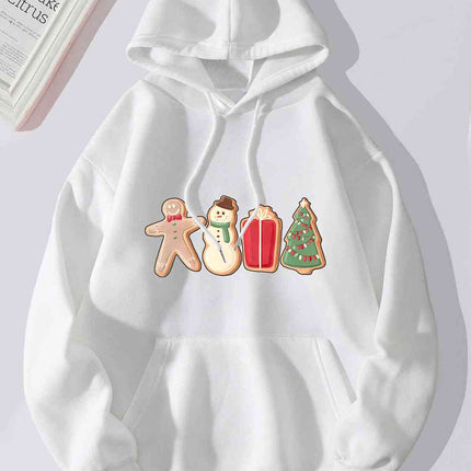 Graphic Drawstring Hoodie with Pocket