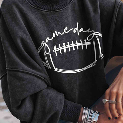 Round Neck Long Sleeve FOOTBALL Graphic Sweatshirt